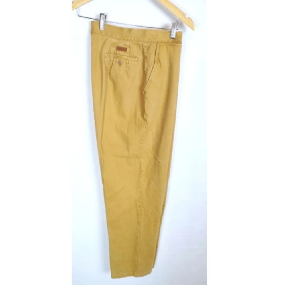 Pendleton Pants Women's Size 16 Mustard Flat Front 100% Cotton High‎ Waist 32x29